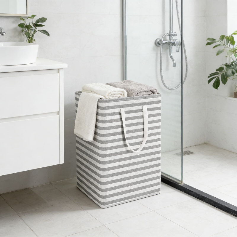 Large Capacity Foldable Fabric Laundry Hamper With Long Handles, Multi-Purpose Storage Bin For Home, Office Or Dorm, 100L