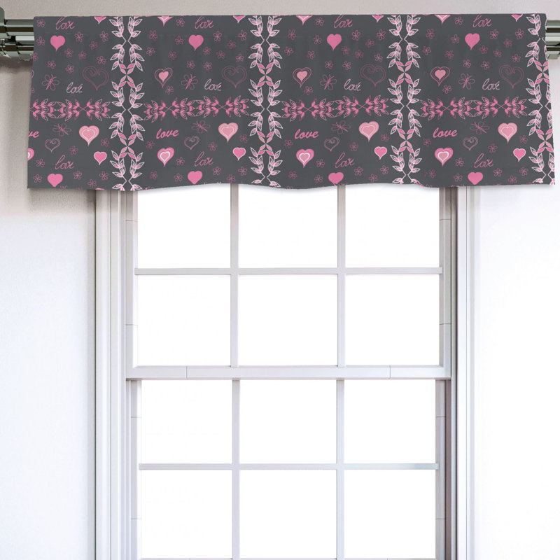 Sateen Floral Ruffled Window Valance
