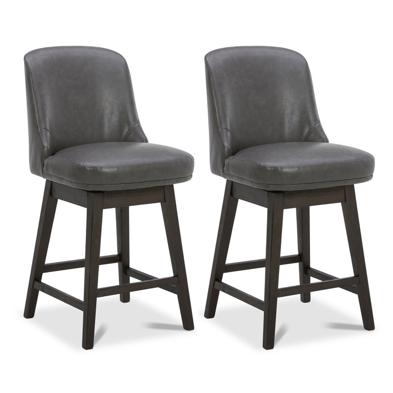 Tabouret de comptoir pivotant 26,8 po Arlester, Gris foncé