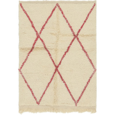 Tapis de la zone en laine 3 pi 4 po x 4 pi 7 po one-of-kind à la main noué la Ilfracombe