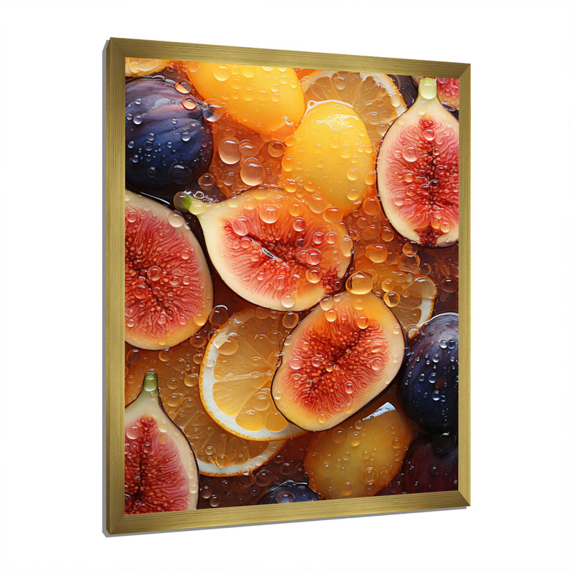 «Fruit Sunkissed Fig I», impressions sur toile de ferme FDP72239, Encadrement doré, H 44 po x l 34 po x P 1,5 po