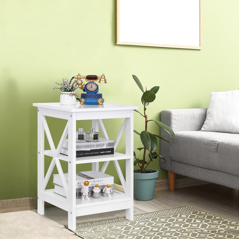 Table de bout Tribbey, Blanc cassé, Blanc cassé