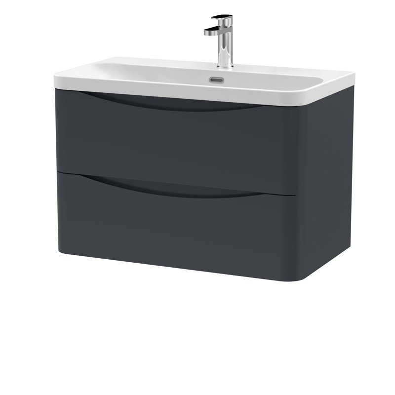 Lunar Bathroom Vanity, Soft Black, 80.7 cm W