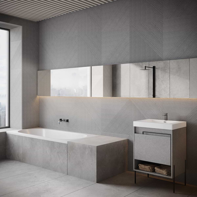 Enso 24X48 Matte Porcelain Wall Tile, Gray