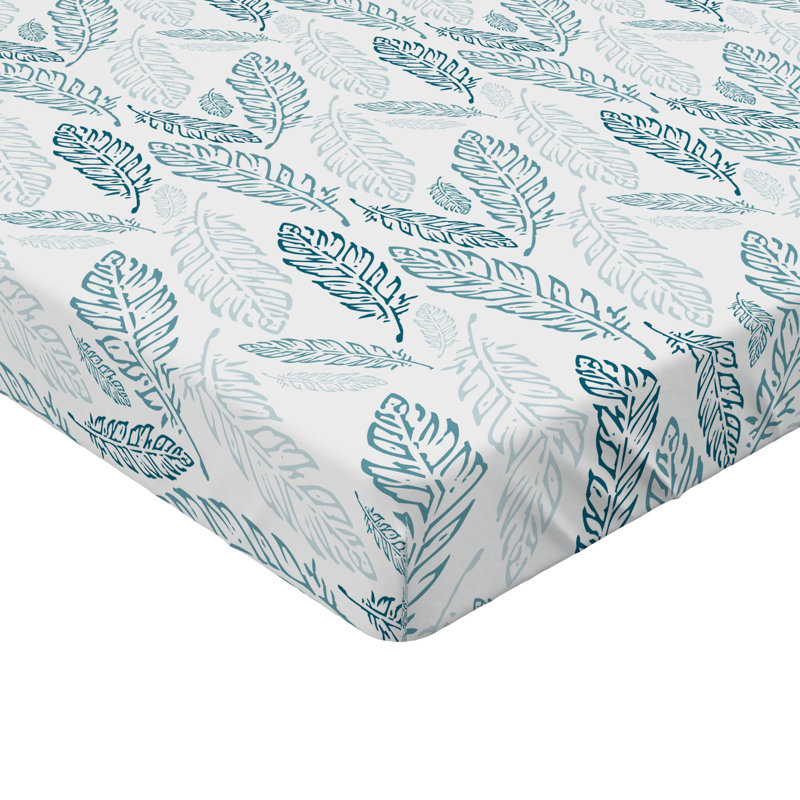 Drap-housse Ambesonne, paquet de 2, Drap-housse grand, Bleu sarcelle / bleu foncé / blanc floral