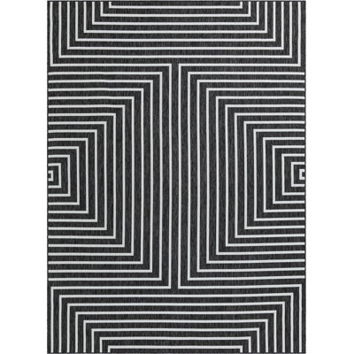 Tapis contemporain noir et blanc Odawa