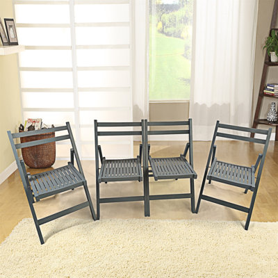 Wood Folding Chair Set of 4