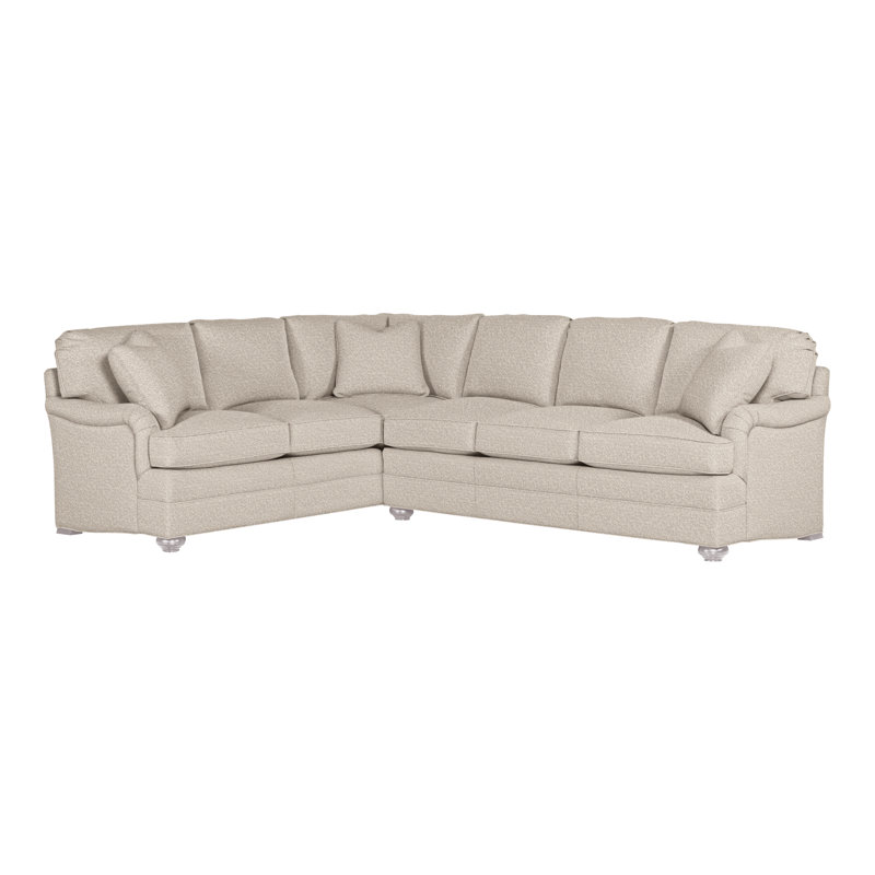 American Bungalow 2-Piece East Lake L- Sectional, Nadia Steam, Dove Gray