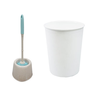  Antibac Toilet Brush and White Plastic Bin