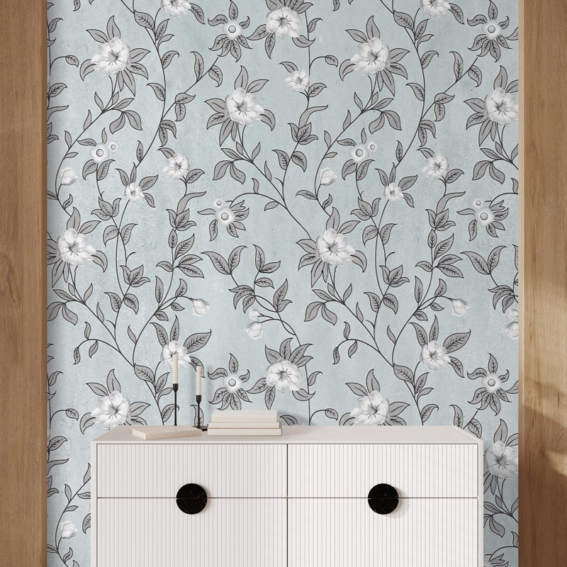 Bordure florale pelez et collez, L 72 po x l 48 po