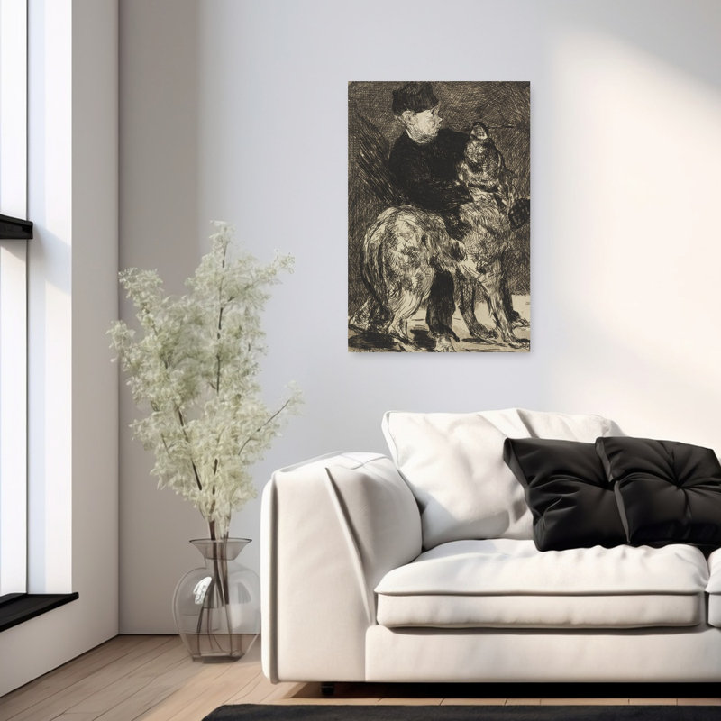 Boy With A Dog, 1862 Abstract Contemporary Dog Horse Animal Wall Art Print by Edouard Manet - 1 Piece Wrapped Canvas Wall Art