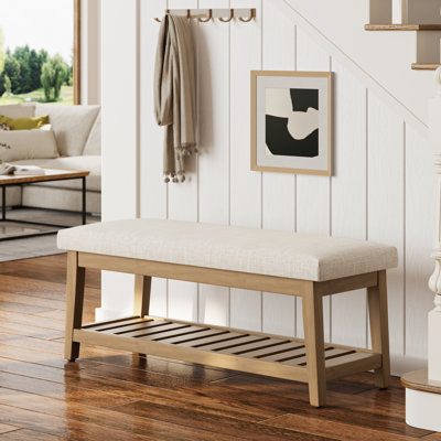 Hahnville Polyester Upholstered Storage Bench