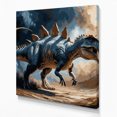 «Dinosaur Euoplocephalus», art mural sur toile grise