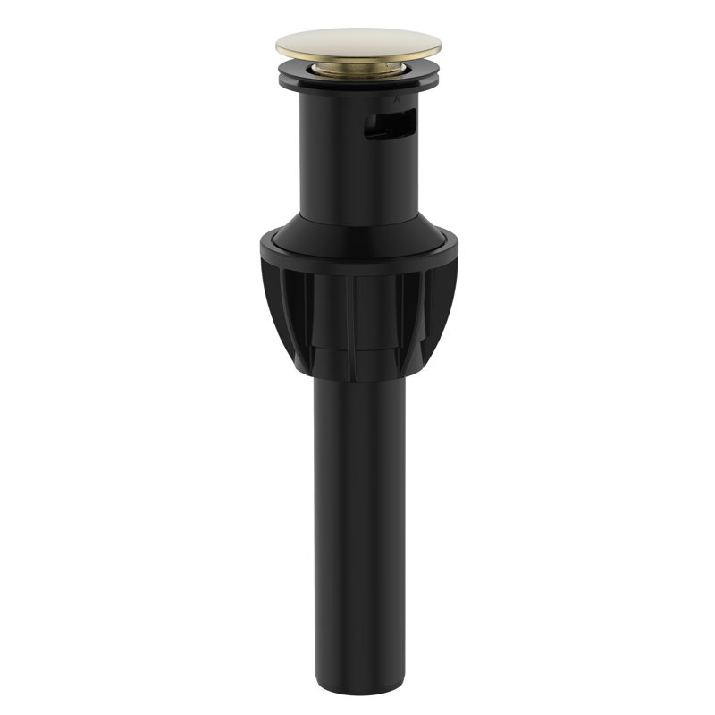 Ruvati Push Pop-Up Bathroom Sink Drain Stopper with Overflow Brushed Satin Gold