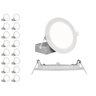 REL 6'' 11.8 Watt Dimmable Air-Tight IC Rated LED Canless Recessed Lighting Kit