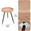 Petite table de bout ronde - table d'appoint avec plateau en bois massif et pieds en métal robustes, table d'appoint peu encombrante pour le salon, la chambre à coucher, le balcon - assemblage facile, design moderne minimaliste