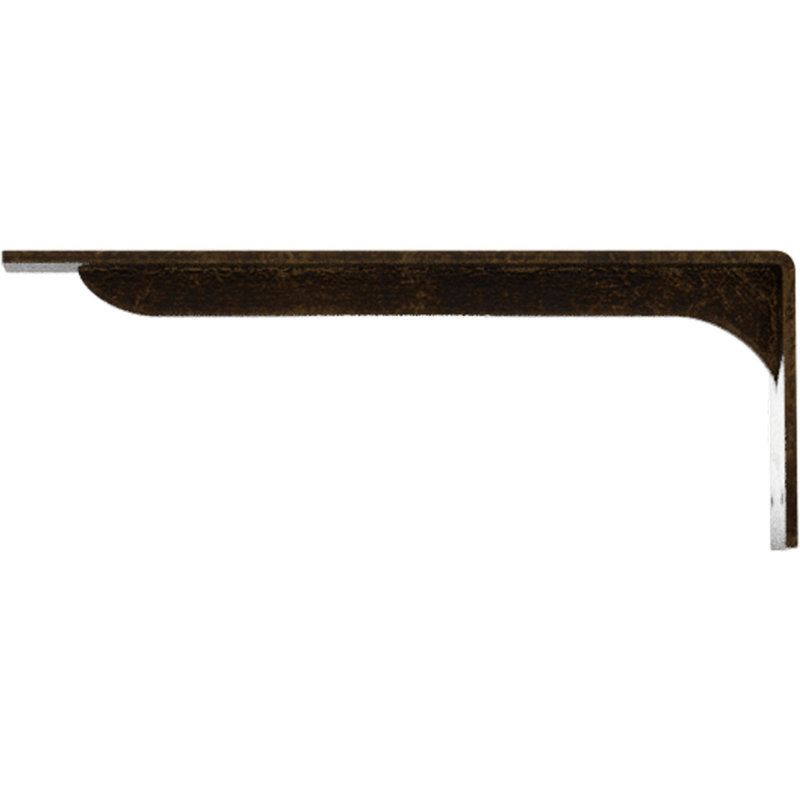 Support en acier Embrey, Laiton antique, H 6,5 po x l 2 po x P 16 po
