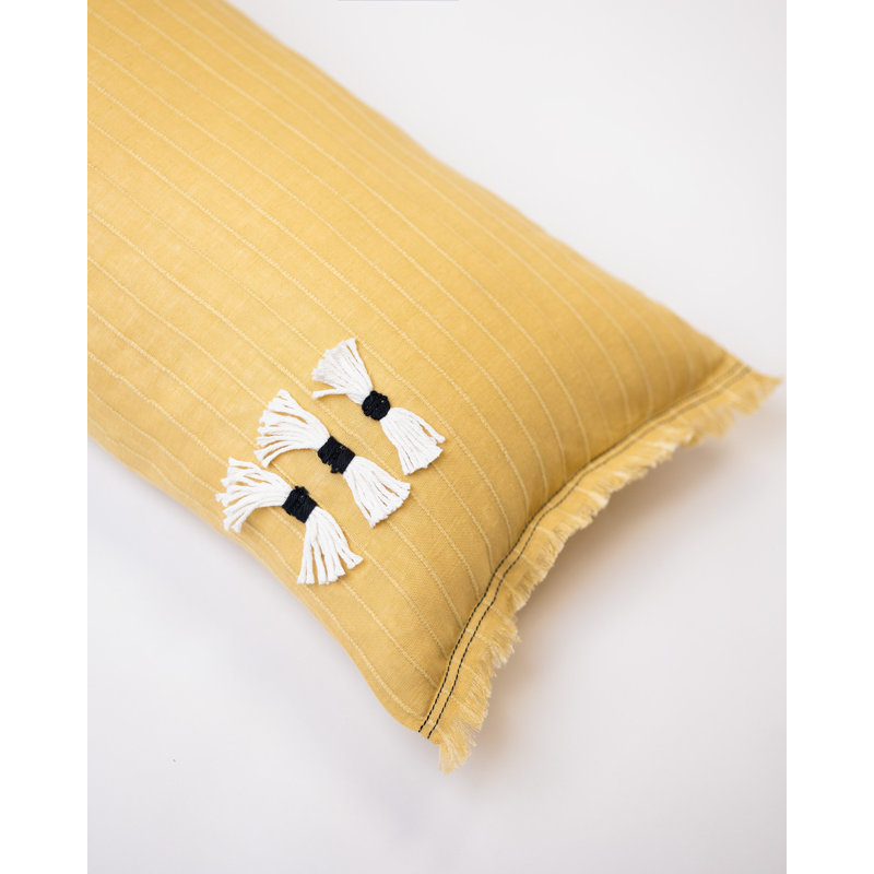 Cambria Linen Bolster Pillow Cover & Insert