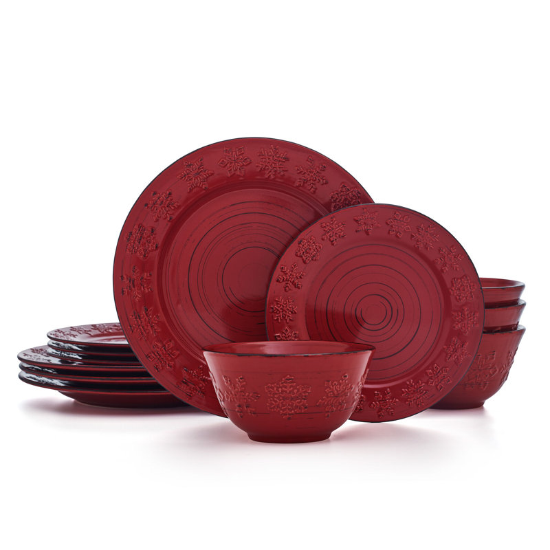 Pfaltzgraff Trellis 12-Piece Stoneware Dinnerware Set, Service for 4