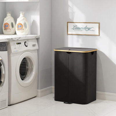 Panier à linge double 150L avec couvercle