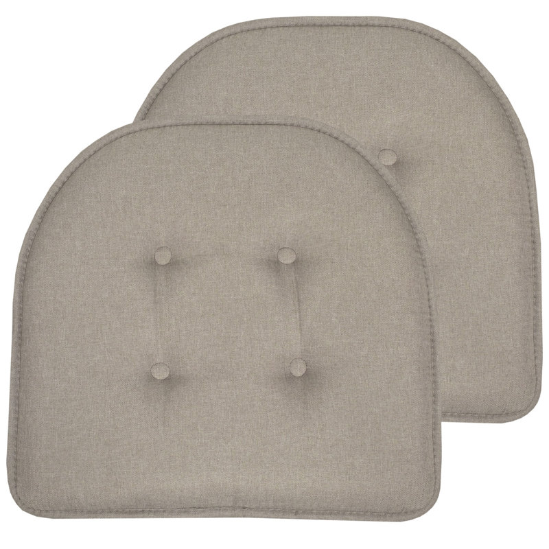 Solid U-Shaped Non-Slip Indoor Chair Cushion, Khaki, 2