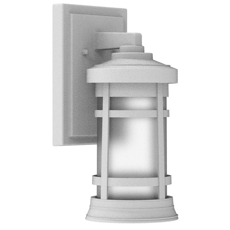 Lanterne murale d'extérieur en composite à 1 ampoule Composite Lanterns, Blanc, H 13 po x l 6 po x p 7 po