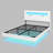 Queen Size Floating Bed Frame With LED Lights, Charging Station, No Box Spring Needed-125870119
