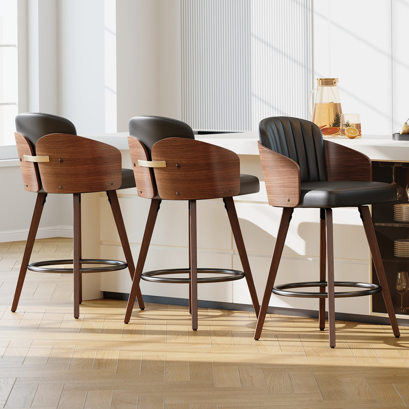 Tyandra 67cm Swivel Bar Stool, Black