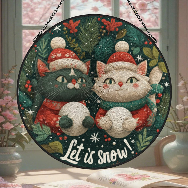 Let It Snow Cats Snowballs, 7,8 x 7,8 po (20 x 20 cm)
