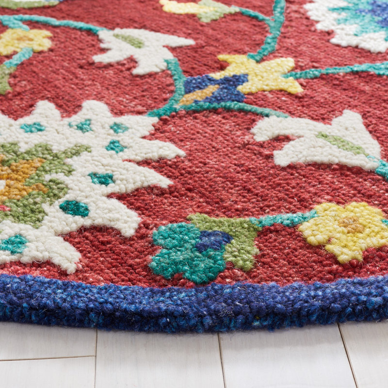 Jophy Hand Tufted 0.8 Wool 0.2 Cotton Oriental Rug, Round 6'