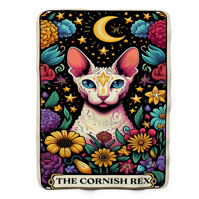 The Cornish Rex Tarot Card - jeté Sherp 1 pièce de qualité supérieure, L 50 po x L 60 po