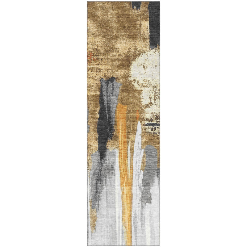 Tapis abstrait lavable à la machine Premium, Tapis de couloir 2 pi 3 po x 7 pi 6 po