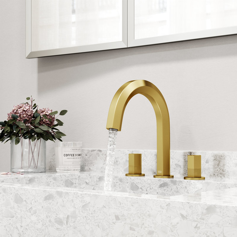 Robinet pour salle de bain à 3 trous Hart, Or brossé mat