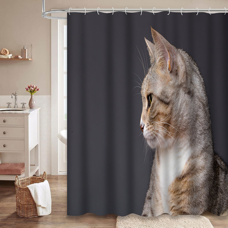 Rideau de douche avec 12 crochets Sphinx, L 72 po x l 84 po