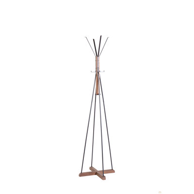 Reclaimed Wood and Metal Freestanding Coat Rack with Hooks use in bedroom, living room