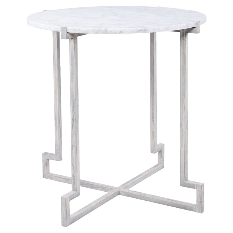 Table de bout en marbre Salonika, 26" H x 24" W x 24" D