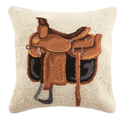 Equestrian Bag Wool Throw Pillow