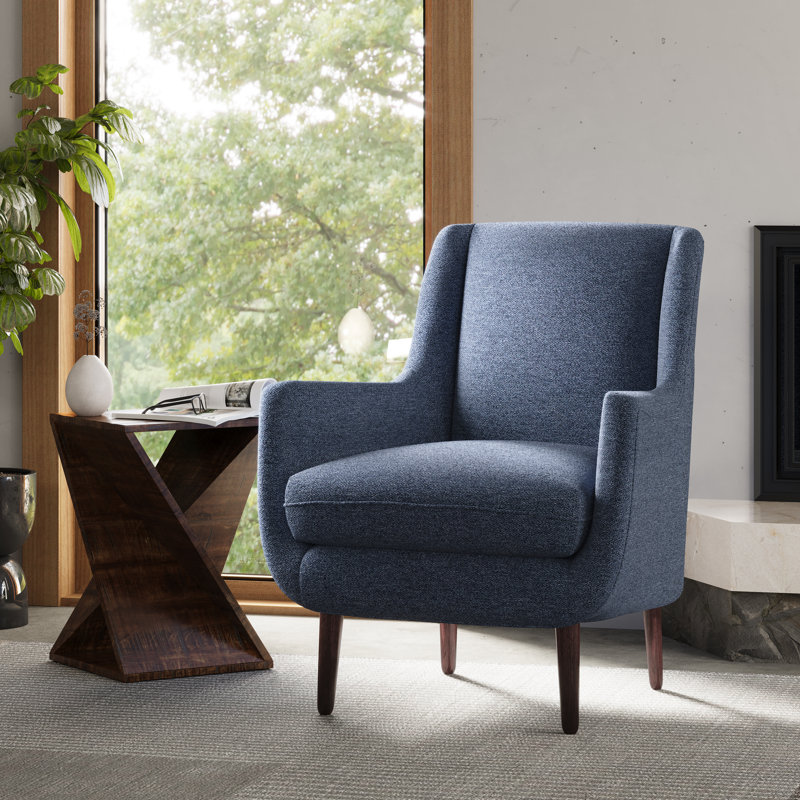 Burgandy Upholstered Armchair, Navy 100% Polyester, Navy