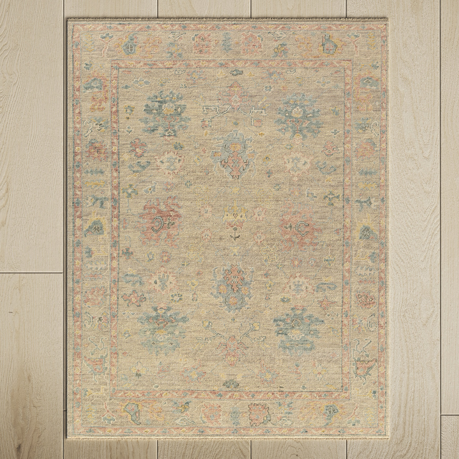 Newham Brown Hand-Knotted Oriental Wool Rug, Rectangle 2' x 3'