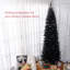 Sapin de Noël artificiel à forme allongée 8 pi avec 8 lumières, branches réalistes, 1168 branches, style Halloween