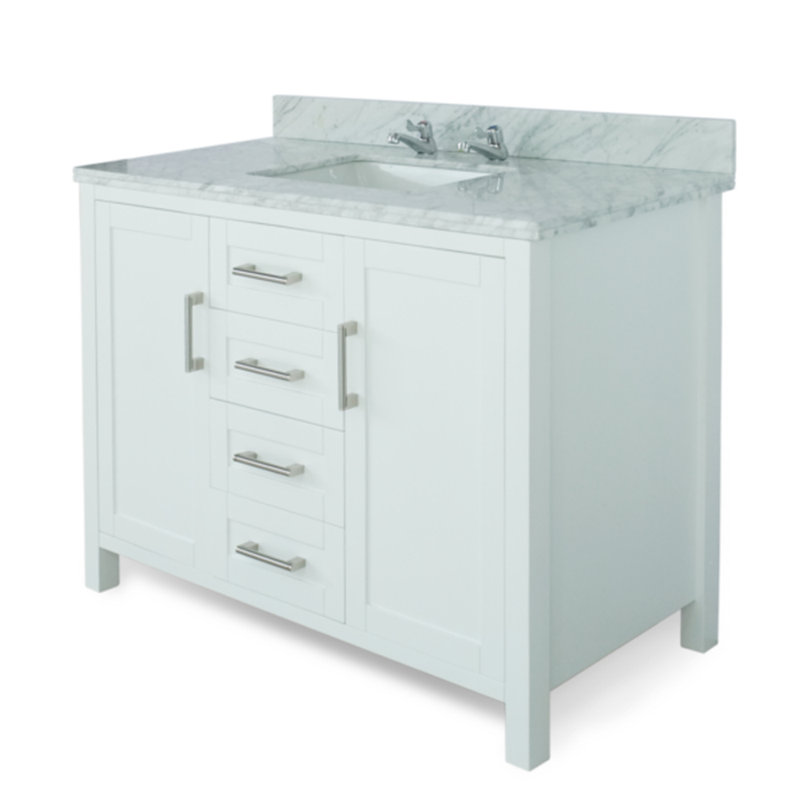 Hodgeman 48'' Single Bathroom Vanity with Stone Top with Mirror