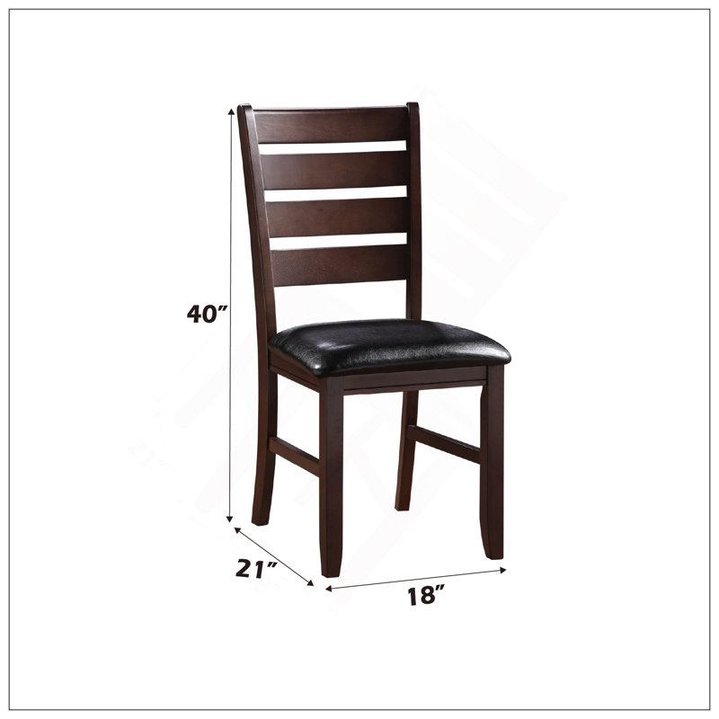 Ensemble de 2 chaises d'appoint en cuir synthétique et finition cerisier Urbana
