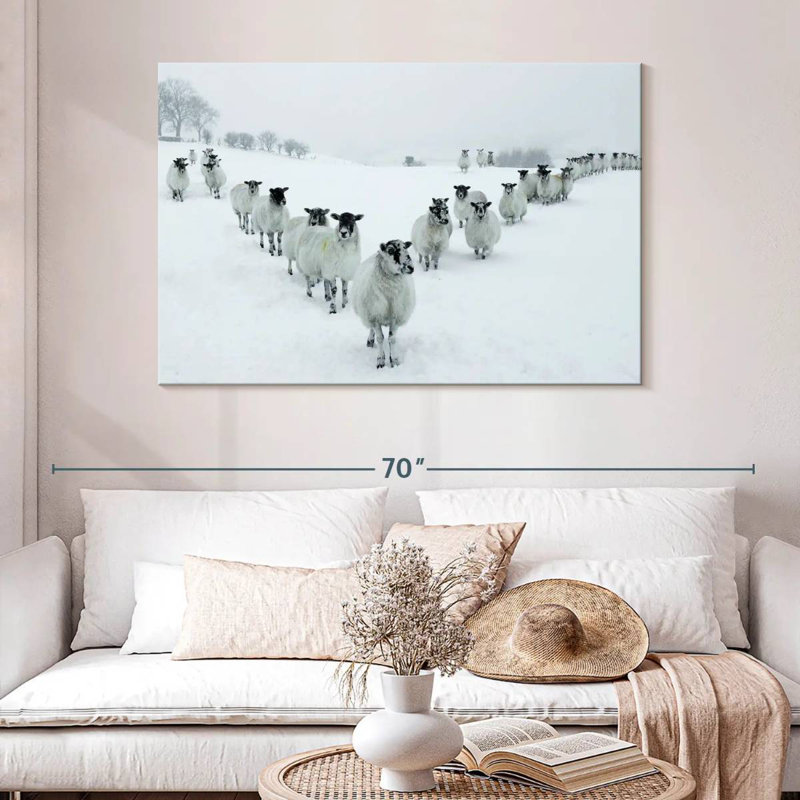 Brampt Winter Sheep, 32" H x 48" W