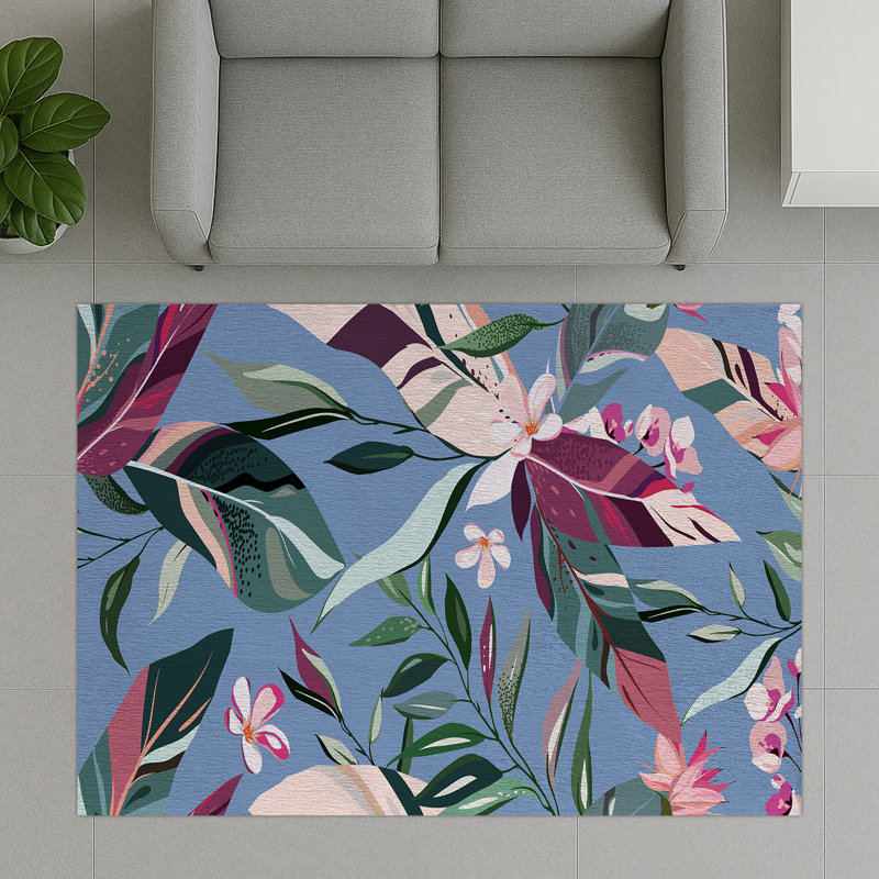 Floral Area Rug, Rectangle 155 x 230 cm