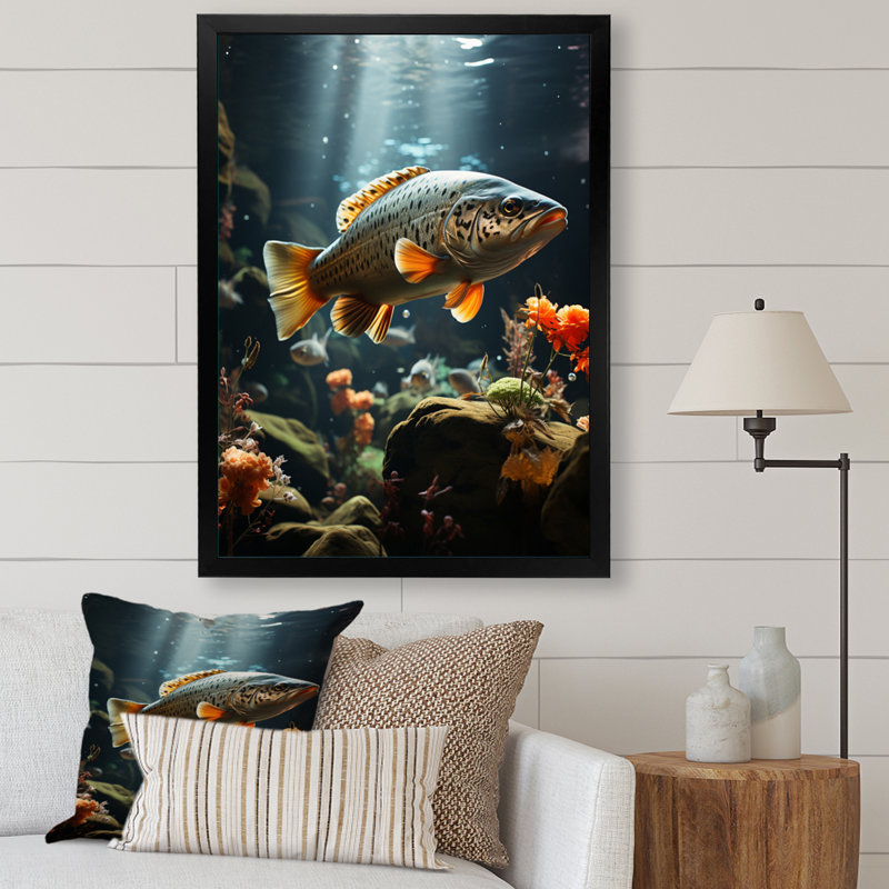 Zabil " Fishing Rustic River II ", Black Picture Framed, 40" H x 30" W x 1.5" D