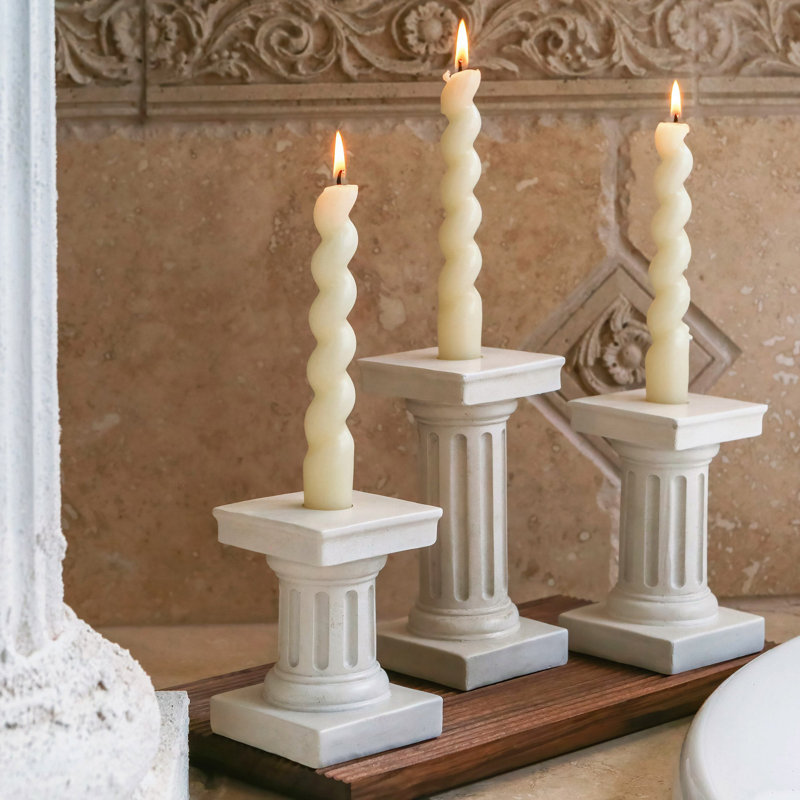  Porte-bougie chandelier / support votif d'inspiration colonne grecque à double face piédestal, décoration de maison rétro, centre de table, décorations de cheminée