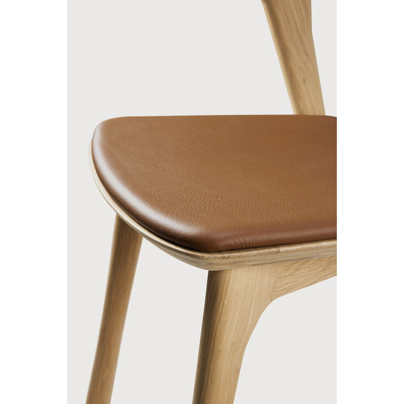 Bok Leather Dining Chair, Cognac Leather, Oak