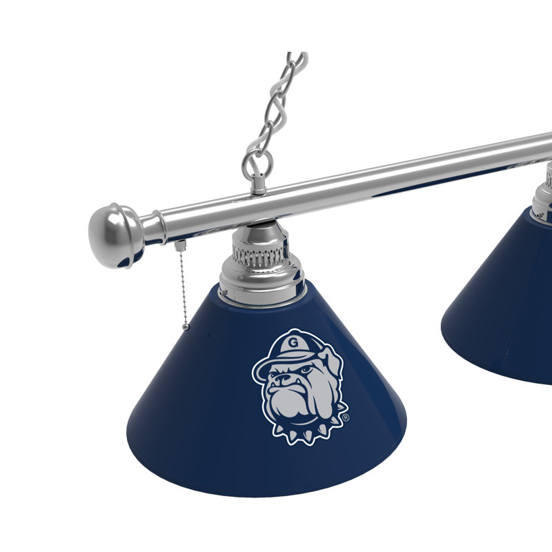 3 - Light Pool Table Lights Pendant, Chrome, Georgetown Hoyas