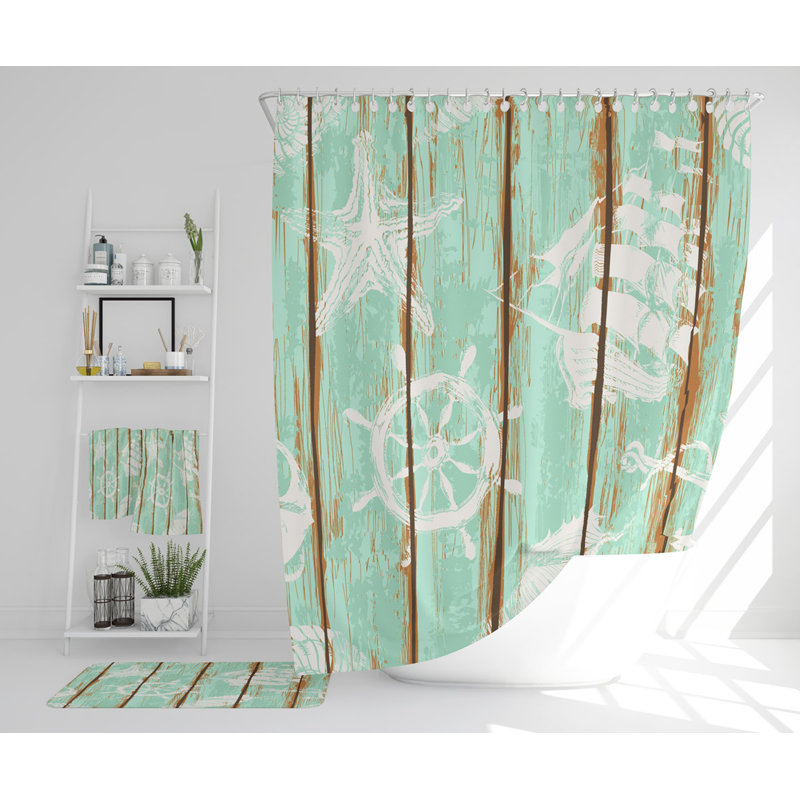 Nelis Polyester Shower Curtain Set