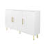 Grand buffet à 3 portes avec poignées dorées pour la cuisine, la salle à manger et le salon. Buffet blanc d'appoint l.55,12 po, buffet avec bar et 3 portes (blanc)